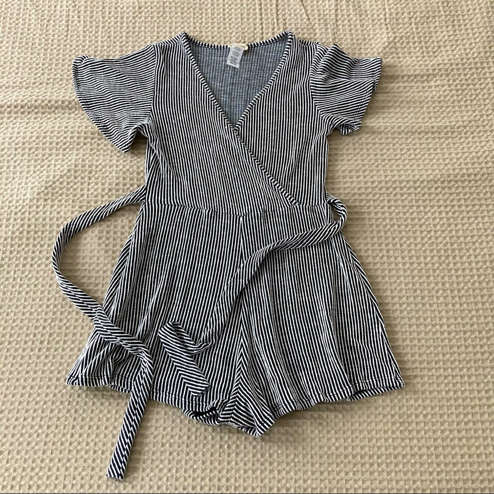 Black & White Striped Romper